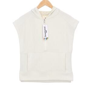 SmartWool Women's Recycled Terry Short Sleeve Hoodie Almond Size XS NWT